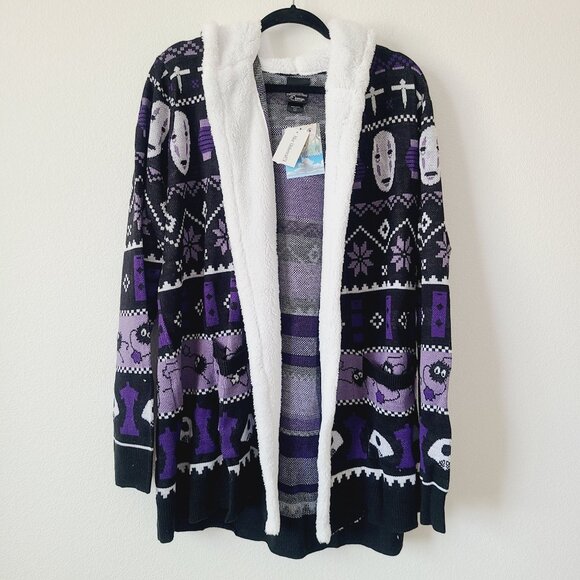 Her Universe Studio Ghibli Spirited Away Fair Isle Sherpa Cardigan Plus Size 3x - Picture 1 of 5